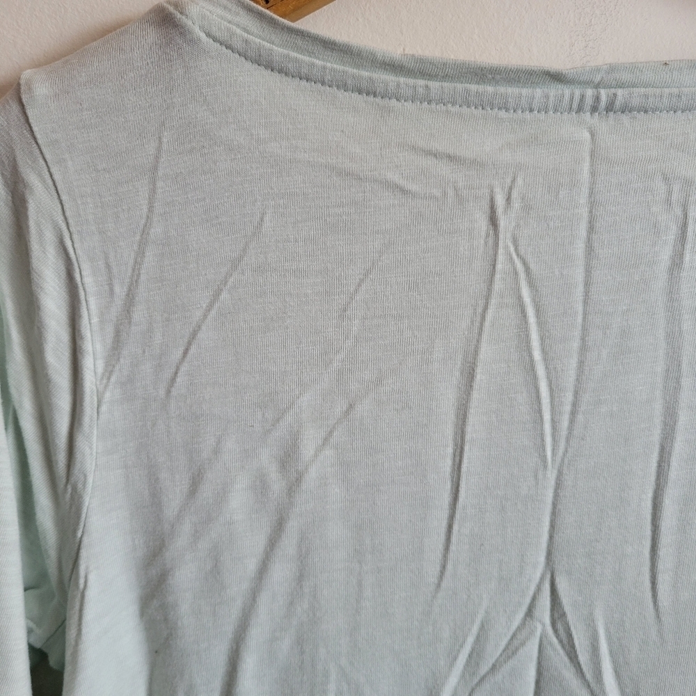 J.Jill Pure Jill 3/4 Long Sleeve Shirt Light Green Blue Small S - Picture 3 of 7